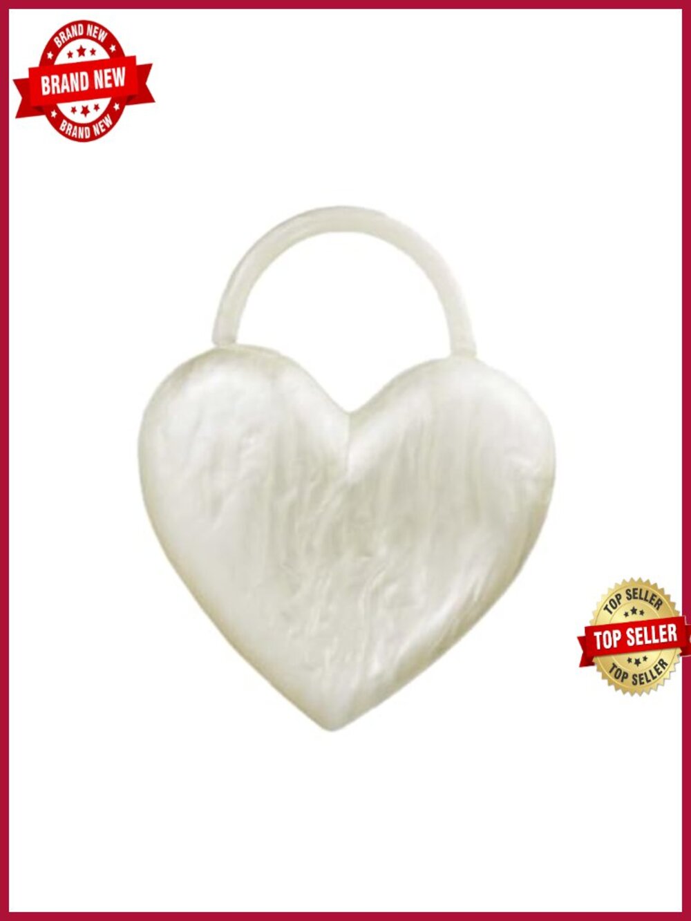Acrylic Heart Shape Top Handle Evening Clutch Purse for Party